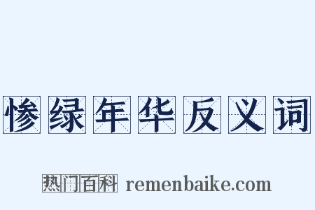 惨绿年华反义词是什么意思的图片
